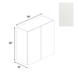 Blanco Matte - Wall Cabinet - 36"W x 30"H x 12"D - Pre Assembled - Frameless Cabinet - BUILDMYPLACE