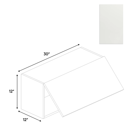 Blanco Matte - Wall Upper Cabinet - 30"W x 12"H x 12"D - Pre Assembled - Frameless Cabinet - BUILDMYPLACE