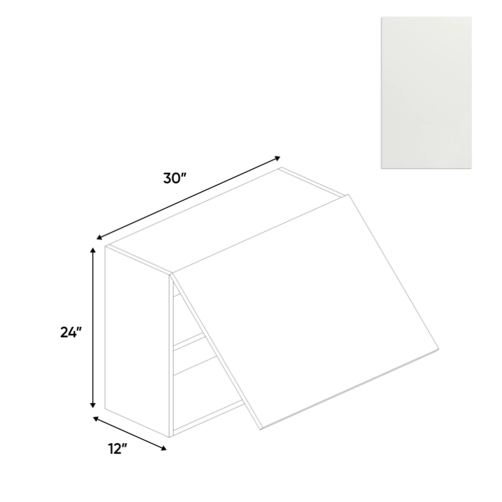 Blanco Matte - Wall Upper Cabinet - 30"W x 24"H x 12"D - Pre Assembled - Frameless Cabinet - BUILDMYPLACE