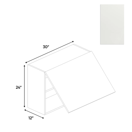 Blanco Matte - Wall Upper Cabinet - 30"W x 24"H x 12"D - Pre Assembled - Frameless Cabinet - BUILDMYPLACE