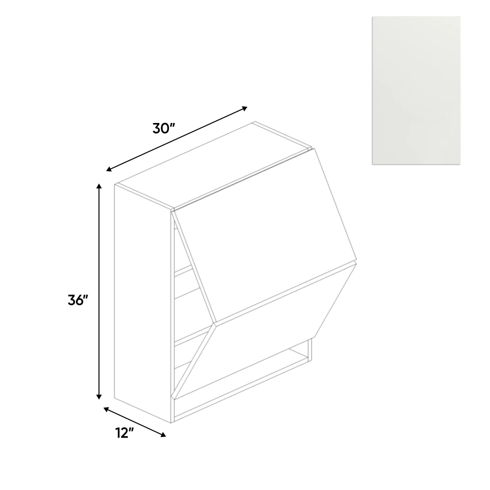 Blanco Matte - Wall Upper Cabinet - 30"W x 36"H x 12"D - Pre Assembled - Frameless Cabinet - BUILDMYPLACE