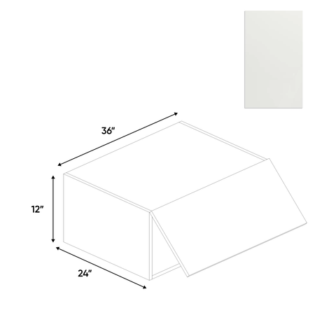 Blanco Matte - Wall Upper Cabinet - 36"W x 12"H x 24"D - Pre Assembled - Frameless Cabinet - BUILDMYPLACE