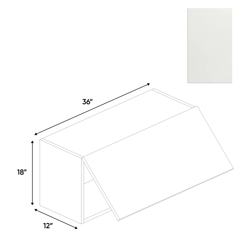 Blanco Matte - Wall Upper Cabinet - 36"W x 18"H x 12"D - Pre Assembled - Frameless Cabinet - BUILDMYPLACE