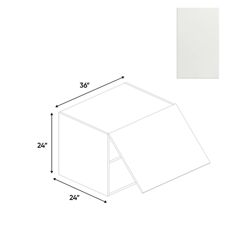 Blanco Matte - Wall Upper Cabinet - 36"W x 24"H x 24"D - Pre Assembled - Frameless Cabinet - BUILDMYPLACE