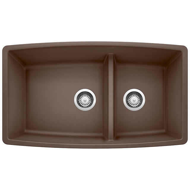 Blanco Performa 1 - 3/4 Double Bowl Kitchen Sink with Low Divide 60/40 - BUILDMYPLACE