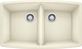 Blanco Performa 33 Inch Silgranit 50/50 Equal Double Bowl Undermount Kitchen Sink - BUILDMYPLACE