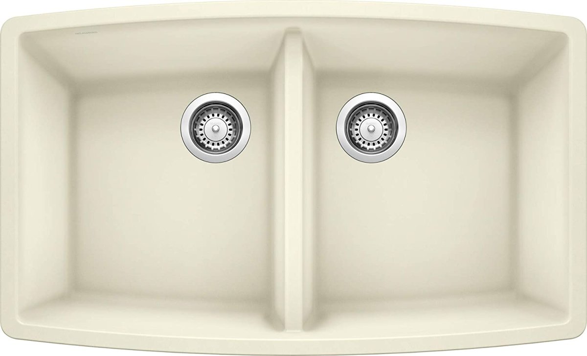 Blanco Performa 33 Inch Silgranit 50/50 Equal Double Bowl Undermount Kitchen Sink - BUILDMYPLACE