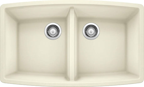 Blanco Performa 33 Inch Silgranit 50/50 Equal Double Bowl Undermount Kitchen Sink - BUILDMYPLACE