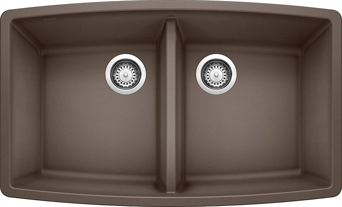 Blanco Performa 33 Inch Silgranit 50/50 Equal Double Bowl Undermount Kitchen Sink - BUILDMYPLACE