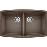 Blanco Performa 33 Inch Silgranit 50/50 Equal Double Bowl Undermount Kitchen Sink - BUILDMYPLACE