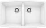 Blanco Performa 33 Inch Silgranit 50/50 Equal Double Bowl Undermount Kitchen Sink - BUILDMYPLACE