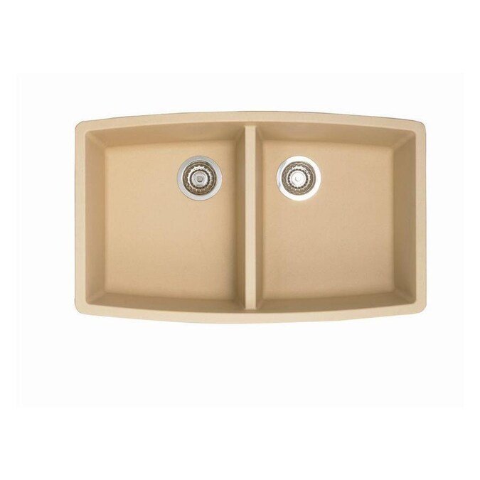 Blanco Performa 33 Inch Silgranit 50/50 Equal Double Bowl Undermount Kitchen Sink - BUILDMYPLACE