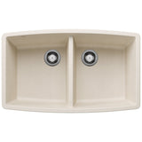 Blanco Performa 33 Inch Silgranit 50/50 Equal Double Bowl Undermount Kitchen Sink - BUILDMYPLACE