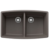 Blanco Performa 33 Inch Silgranit 50/50 Equal Double Bowl Undermount Kitchen Sink - BUILDMYPLACE