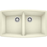 Blanco Performa 33 Inch Silgranit 50/50 Equal Double Bowl Undermount Kitchen Sink - BUILDMYPLACE