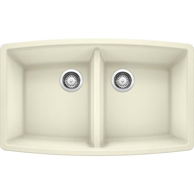 Blanco Performa 33 Inch Silgranit 50/50 Equal Double Bowl Undermount Kitchen Sink - BUILDMYPLACE