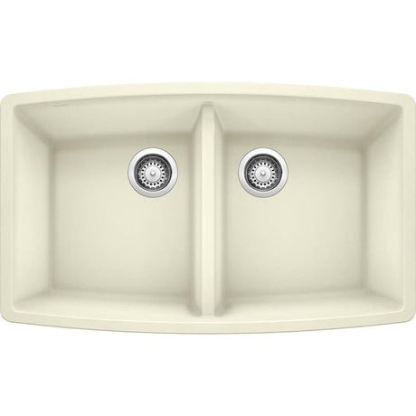 Blanco Performa 33 Inch Silgranit 50/50 Equal Double Bowl Undermount Kitchen Sink - BUILDMYPLACE