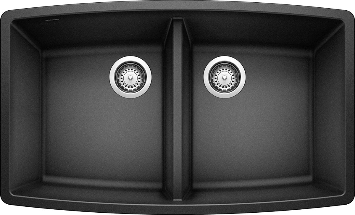 Blanco Performa 33 Inch Silgranit 50/50 Equal Double Bowl Undermount Kitchen Sink - BUILDMYPLACE