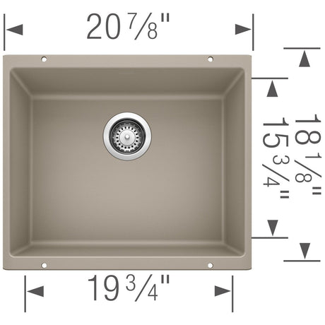 Blanco Precis 21 inch Single Bowl Undermount Kitchen Sink - BUILDMYPLACE