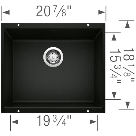 Blanco Precis 21 inch Single Bowl Undermount Kitchen Sink - BUILDMYPLACE