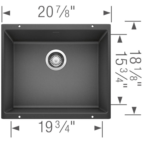 Blanco Precis 21 inch Single Bowl Undermount Kitchen Sink - BUILDMYPLACE