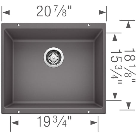 Blanco Precis 21 inch Single Bowl Undermount Kitchen Sink - BUILDMYPLACE