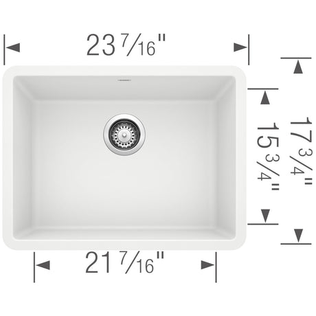 Blanco Precis 24 inch Single Bowl Silgranit Undermount Kitchen Sink - BUILDMYPLACE