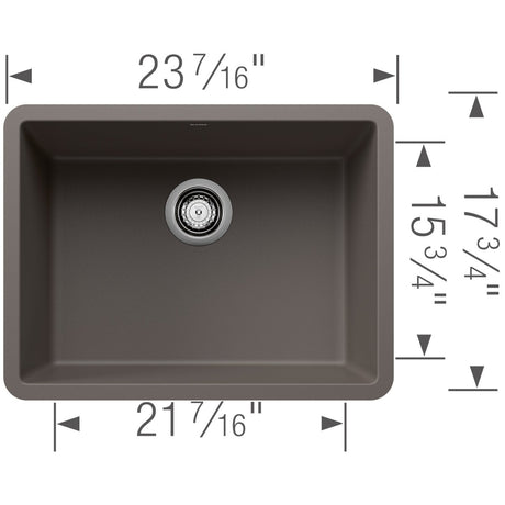 Blanco Precis 24 inch Single Bowl Silgranit Undermount Kitchen Sink - BUILDMYPLACE