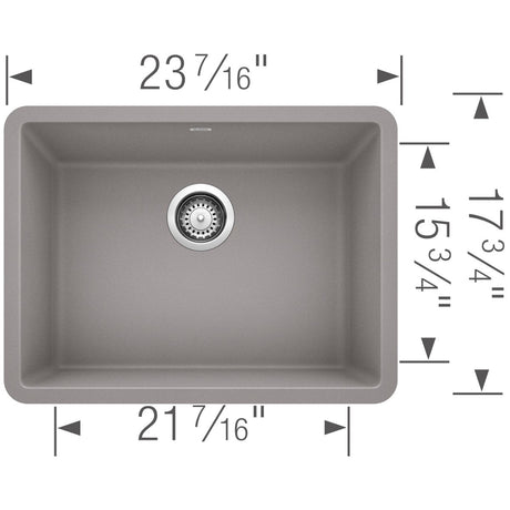 Blanco Precis 24 inch Single Bowl Silgranit Undermount Kitchen Sink - BUILDMYPLACE