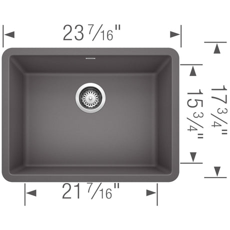 Blanco Precis 24 inch Single Bowl Silgranit Undermount Kitchen Sink - BUILDMYPLACE