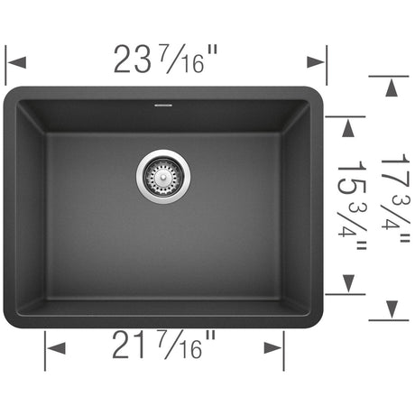 Blanco Precis 24 inch Single Bowl Silgranit Undermount Kitchen Sink - BUILDMYPLACE