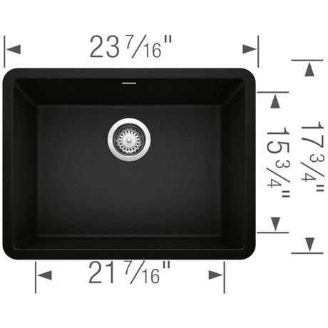 Blanco Precis 24 inch Single Bowl Silgranit Undermount Kitchen Sink - BUILDMYPLACE