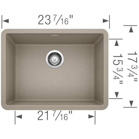 Blanco Precis 24 inch Single Bowl Silgranit Undermount Kitchen Sink - BUILDMYPLACE