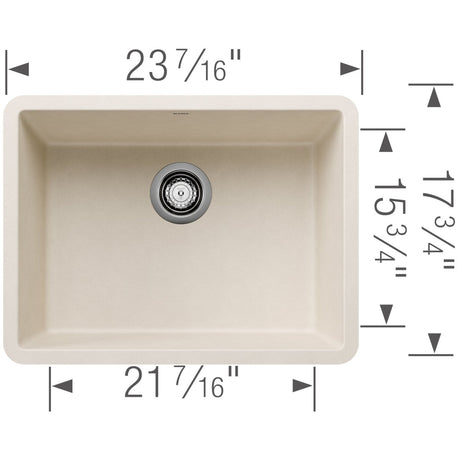 Blanco Precis 24 inch Single Bowl Silgranit Undermount Kitchen Sink - BUILDMYPLACE