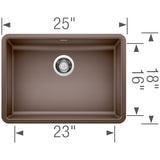 Blanco Precis 25 inch Single Bowl Silgranit ADA Undermount Kitchen Sink - BUILDMYPLACE