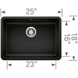 Blanco Precis 25 inch Single Bowl Silgranit ADA Undermount Kitchen Sink - BUILDMYPLACE