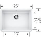 Blanco Precis 25 inch Single Bowl Silgranit ADA Undermount Kitchen Sink - BUILDMYPLACE