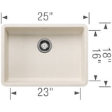 Blanco Precis 25 inch Single Bowl Silgranit ADA Undermount Kitchen Sink - BUILDMYPLACE