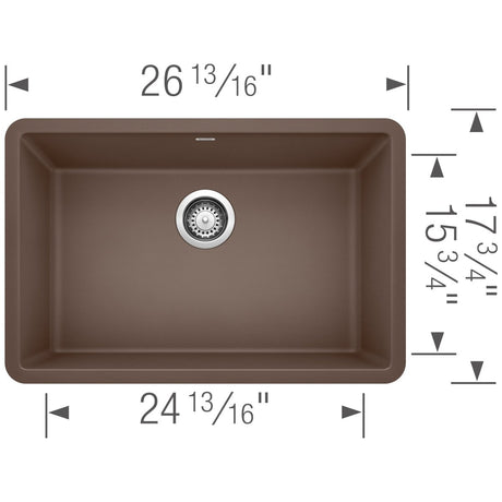 Blanco Precis 27 inch Single Bowl Silgranit Undermount Kitchen Sink - BUILDMYPLACE