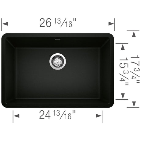 Blanco Precis 27 inch Single Bowl Silgranit Undermount Kitchen Sink - BUILDMYPLACE