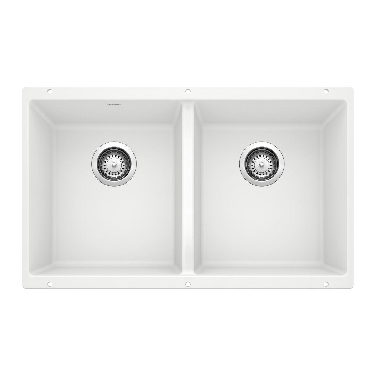 Blanco Precis 29 - 3/4 Inch Equal Double Bowl Silgranit Undermount Kitchen Sink 50/50 - BUILDMYPLACE