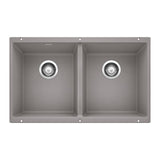 Blanco Precis 29 - 3/4 Inch Equal Double Bowl Silgranit Undermount Kitchen Sink 50/50 - BUILDMYPLACE