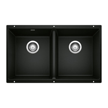 Blanco Precis 29 - 3/4 Inch Equal Double Bowl Silgranit Undermount Kitchen Sink 50/50 - BUILDMYPLACE