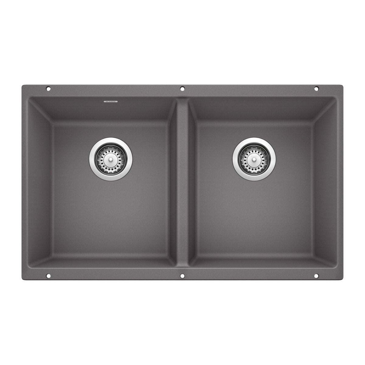 Blanco Precis 29 - 3/4 Inch Equal Double Bowl Silgranit Undermount Kitchen Sink 50/50 - BUILDMYPLACE