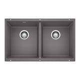 Blanco Precis 29 - 3/4 Inch Equal Double Bowl Silgranit Undermount Kitchen Sink 50/50 - BUILDMYPLACE