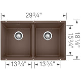 Blanco Precis 29 - 3/4 Inch Equal Double Bowl Silgranit Undermount Kitchen Sink 50/50 - BUILDMYPLACE