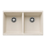 Blanco Precis 29 - 3/4 Inch Equal Double Bowl Silgranit Undermount Kitchen Sink 50/50 - BUILDMYPLACE