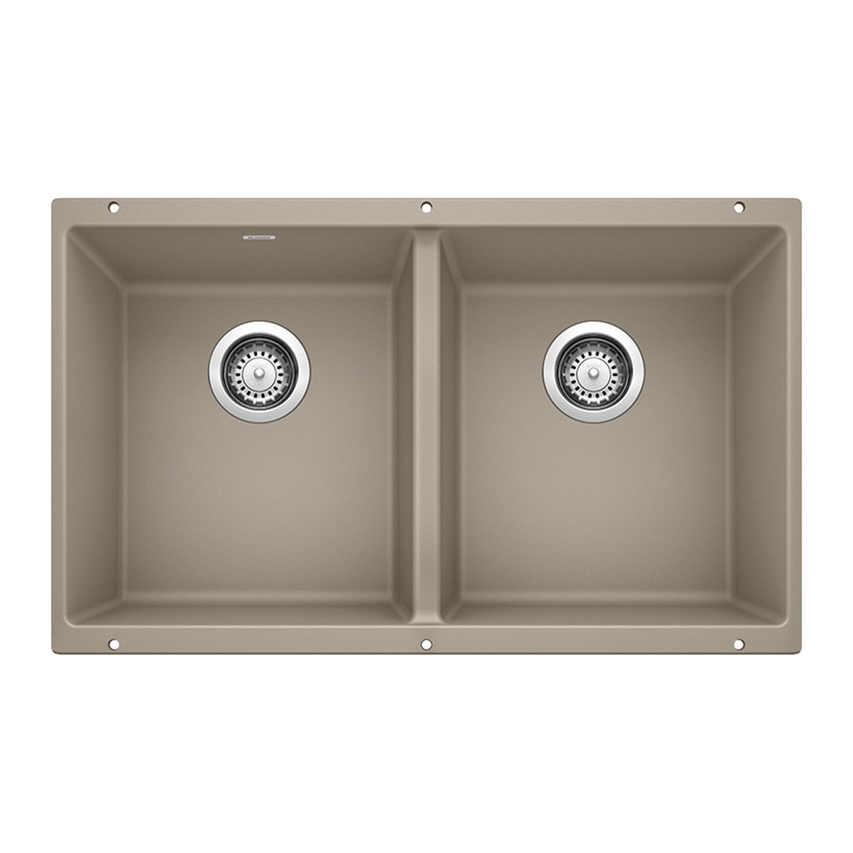 Blanco Precis 29 - 3/4 Inch Equal Double Bowl Silgranit Undermount Kitchen Sink 50/50 - BUILDMYPLACE