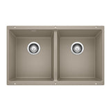 Blanco Precis 29 - 3/4 Inch Equal Double Bowl Silgranit Undermount Kitchen Sink 50/50 - BUILDMYPLACE