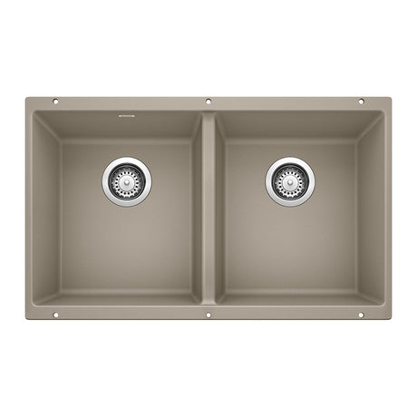 Blanco Precis 29 - 3/4 Inch Equal Double Bowl Silgranit Undermount Kitchen Sink 50/50 - BUILDMYPLACE